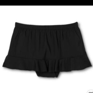 Nwt Women's Ruffle Swim Skirt - Aqua Green® Black Size: XL (16-18) 080